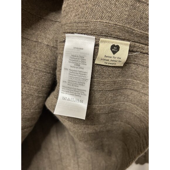 Madewell Sweater Womens Brown V Neck Recycled Cashmere Wool Ribbed Pullover S - Picture 4 of 5